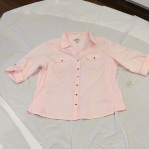 Croft & Barrow Light Pink Women's Plus Shirt